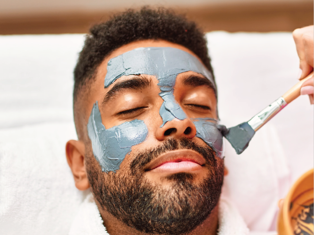 Man getting a facial treatment