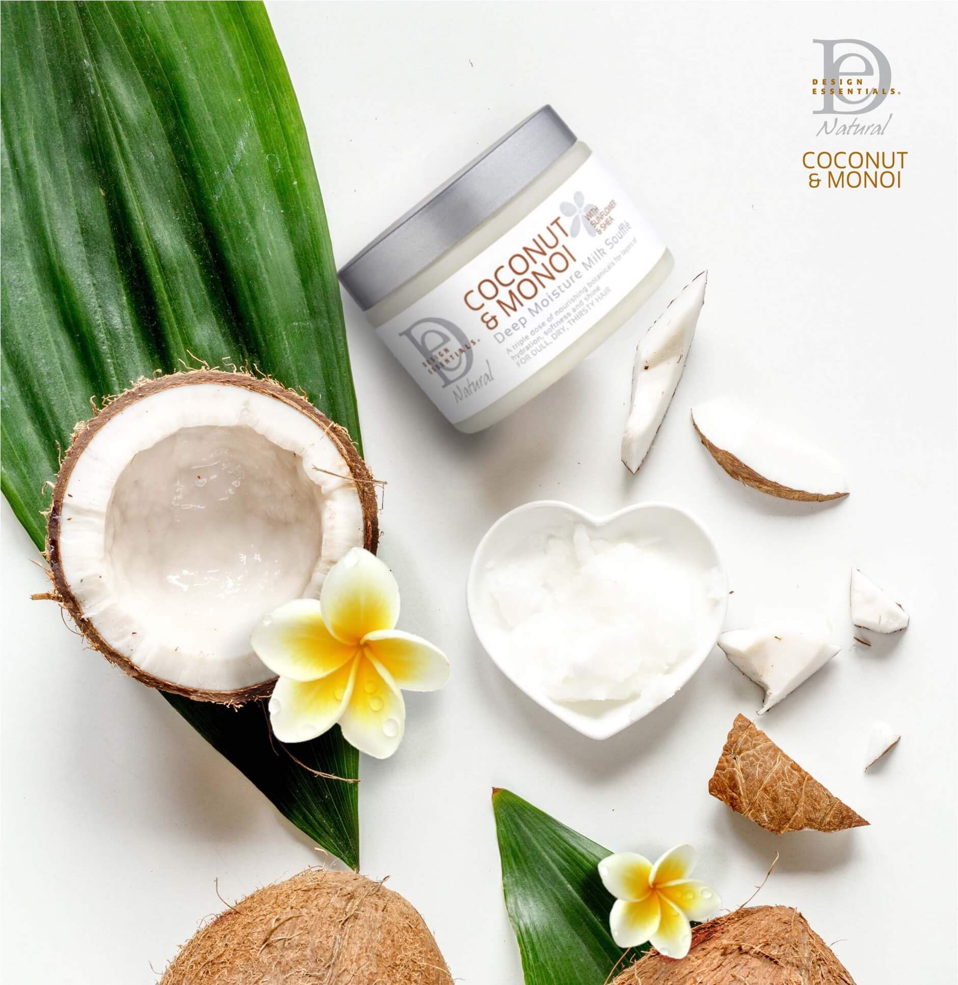 Design Essentials Coconut & Monoi hair care product range